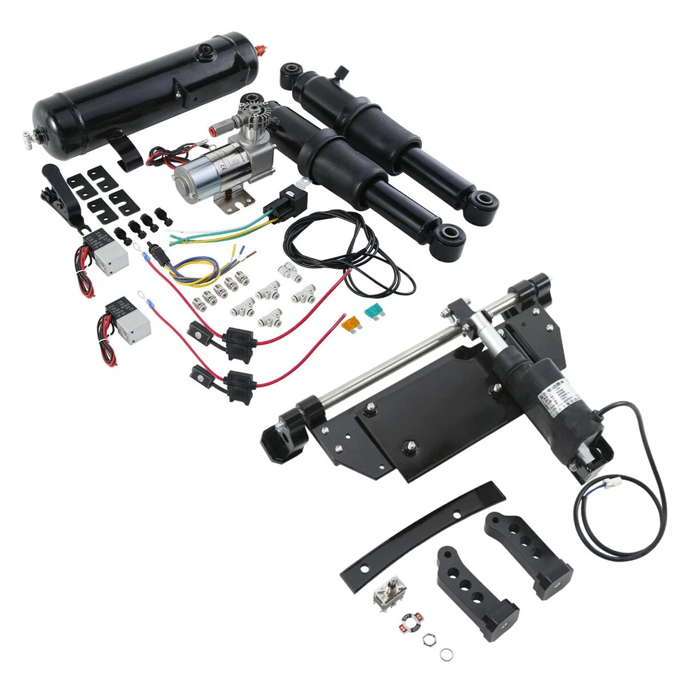 Soporte central eléctrico suspensión neumática y tanque de aire para Harley Road King 09-16 Foto 2 de 4