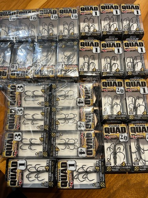 #ad RYUGI JAPAN PIERCE QUAD HOOK Spin Eye choose size Made In Japan $11.98