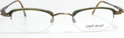 OWP design Brillenfassung 8537 Halb-Rand Grün/Brown-Bronze 52-20-140