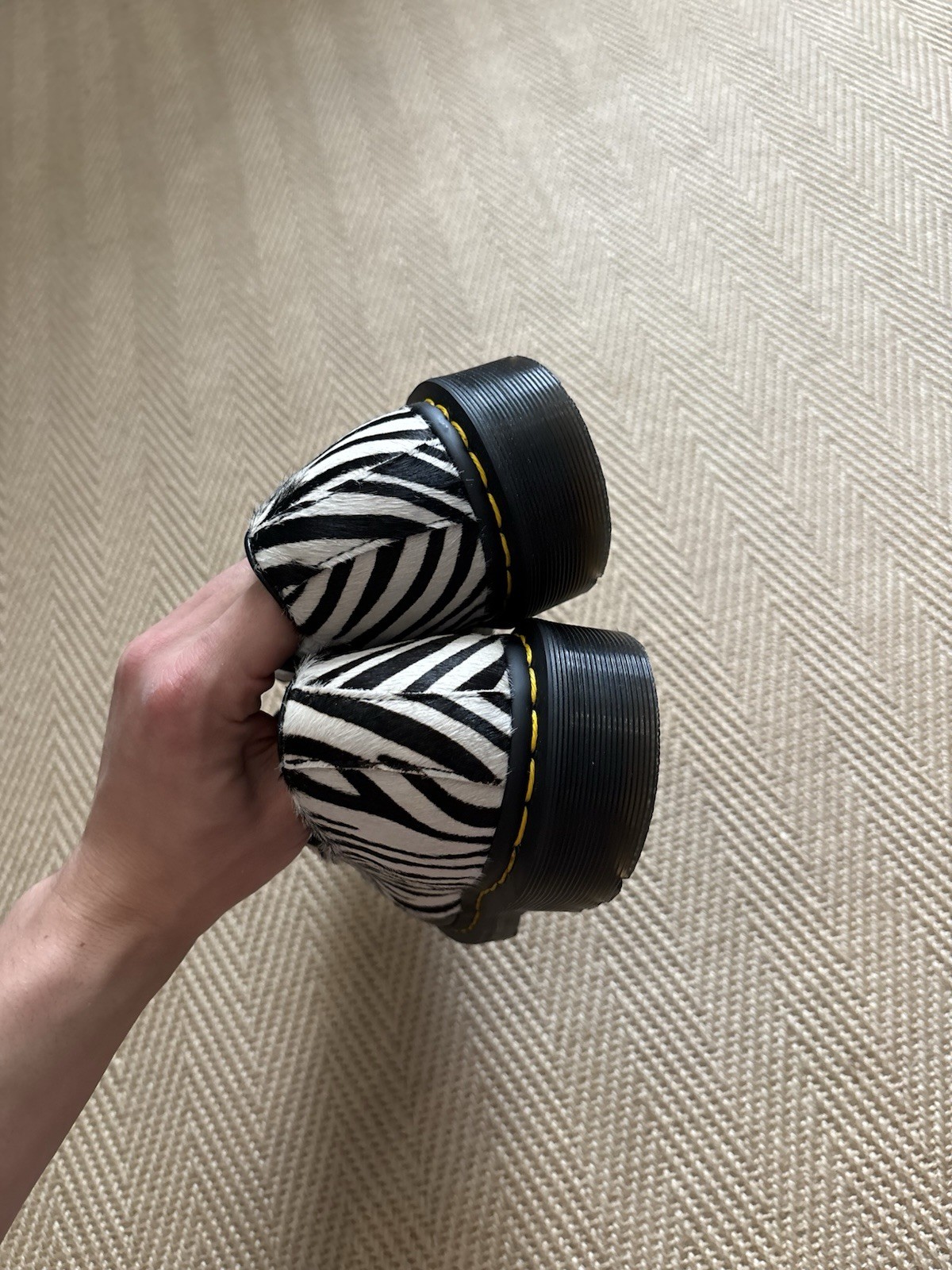 Rare Dr. Martens 1461 Zebra Hair-On LeatherShoes - Size 8 (New) image 5