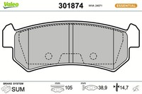 Valeo Bremsbelagsatz Scheibenbremse Essential 301874 FüR Chevrolet Lacetti J200