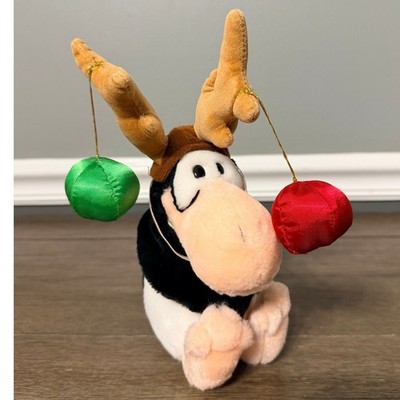 Vintage 1985 Opus the Penguin Bloom County Christmas Plush Reindeer Antlers