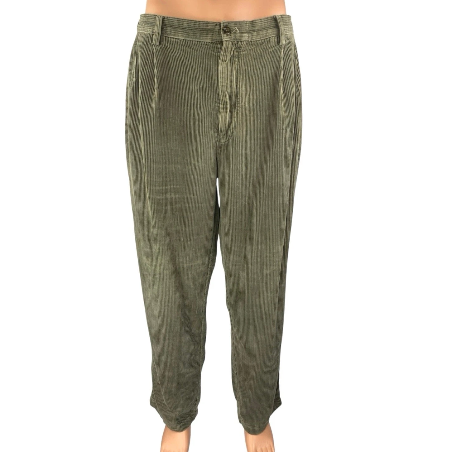 Roundtree & Yorke Men's Blue Corduroy Straight Leg Trousers Pants Size 38x32