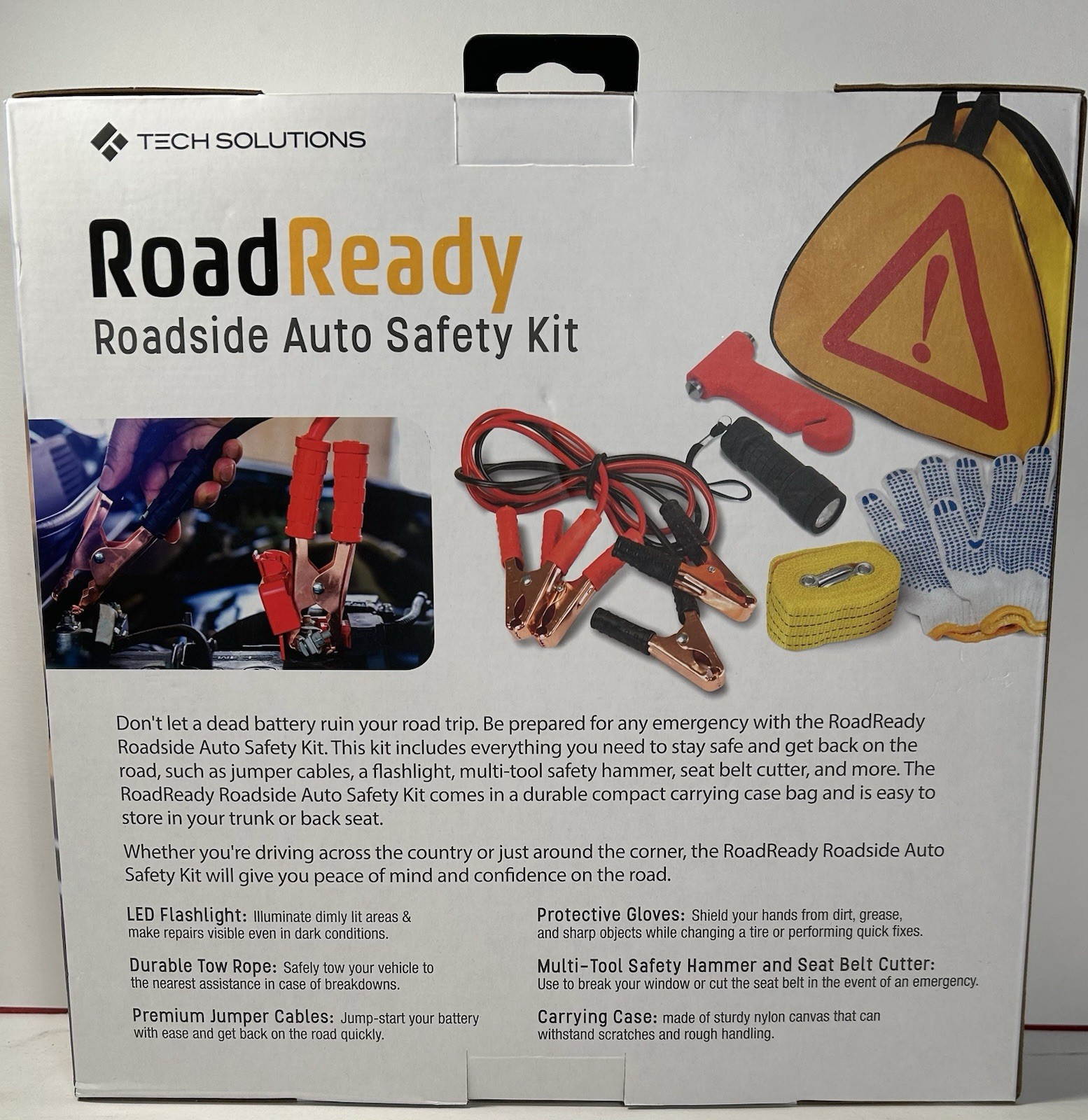Tech Solutions Road Ready Roadside Automobile Safety Kit / Emergency Kit