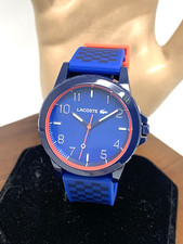 Lacoste Unisex Watch 2020148 Rider Quartz Orange Blue Dial Rubber Band 36mm