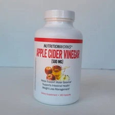 Nutrition Works Apple Cider Vinegar Digestive Support 180 Capsules EXP 06/2027