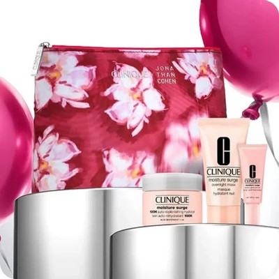 Clinique 4 Piece Glowy and Bright Skin Care Kit with Cosmetic Bag