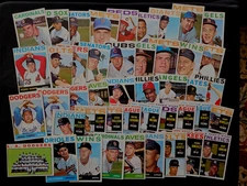1964 Topps High #523-587 Baseball Lot 45 Yankees Aparicio Burdette Kaat SHARP