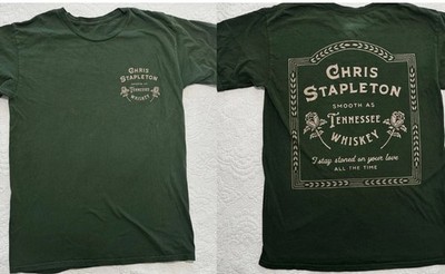 New!! Chris Stapleton Tennessee Whiskey Double Sided T Shirt Full Size S-5XL