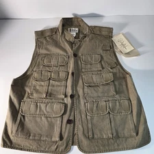Trail Designs L Brown Multi Pocket Utility Vest Sleeveless Outdoor NWT