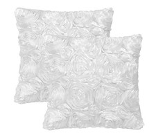 Soft Decorative Satin Rose Throw Pillow Covers for Easter Lumbar Fall Sofa Co...