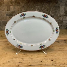 Vintage Syracuse China Canterbury Oval Serving Platter Floral 12” O.P. Co.