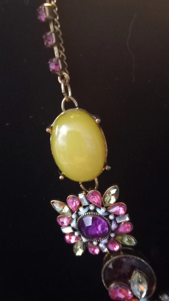 Collar DE COLECCIÓN Betsey Johnson St Barts Rosa Rojo Carnaval Estrás Declaración Foto 2 de 4