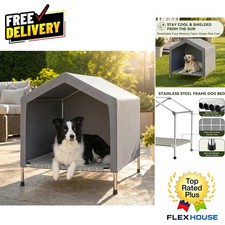 Durable Raised Dog House with Non-Slip Base - Weather-Resistant for Outdoors