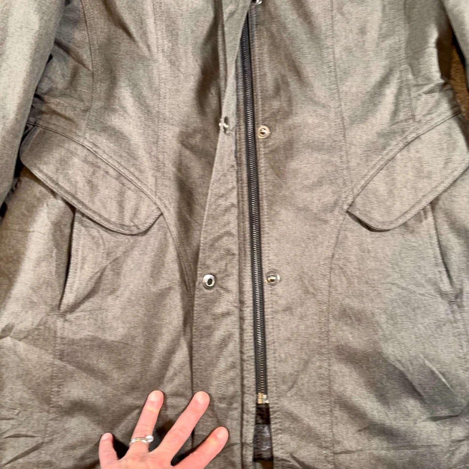 Abrigo softshell con capucha Kristen Blake para mujer L verde oliva chaqueta de lluvia forrada de vellón Foto 4 de 4