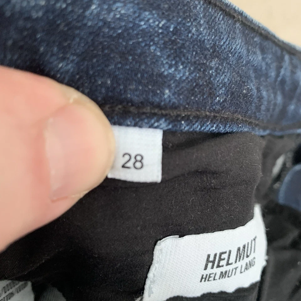 Helmut Lang Jeans Womens 28 Skinny Moto Zip Ankle Crop Black Wash Over Blue USA - Image 4 of 4