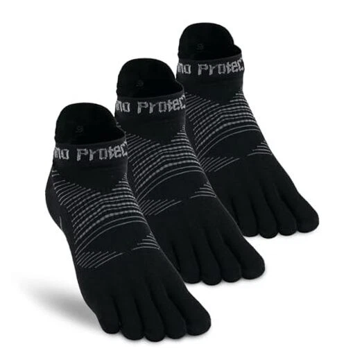 Merino Wool Toe Socks Women Men Thin Liner Socks Low Medium Low-cut:pure Black