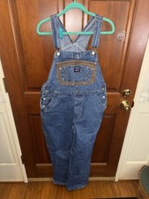 Vintage Jordache Women Denim Bib Corduroy Trimmed Blue Overalls Y2K Sz Large