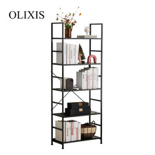 OLIXIS 5 Tier Bookcase Bookshelf Livingroom Showcase Home Office Storage Shelves
