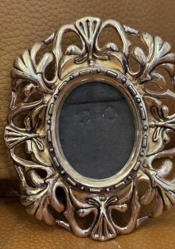 VTG GODINGER Silver Mini Frames for 2.25”x 1.5” Picture collectable heavy *READ  - Image 3 of 4