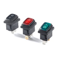 Rectangular Rocker Switch 2/3 Pin 2 Position Black Red Green Illuminated KCD1