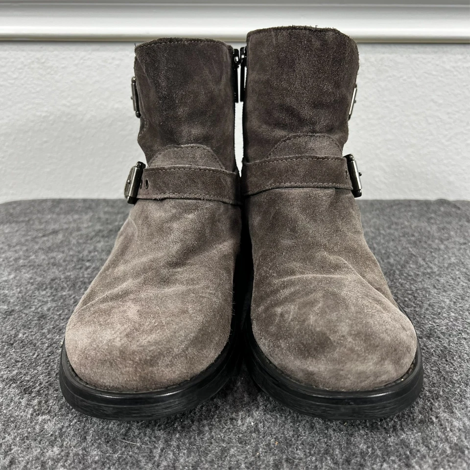 Botas de moto Aquatalia de gamuza para mujer 8,5 hebilla cremallera lateral gris Foto 2 de 4