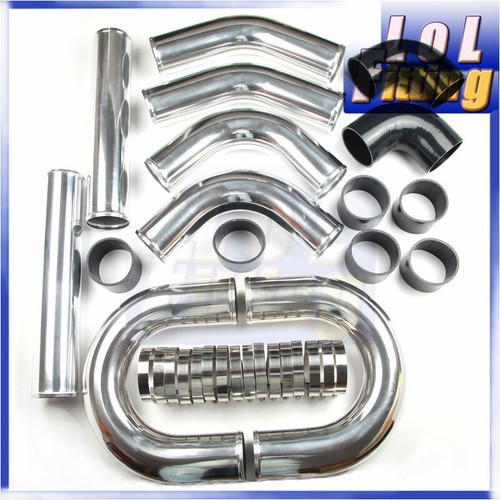US SHIP Universal Aluminum Turbo Intercooler Piping Kit 3.5" Pipes & Couplers - Bild 2 von 11