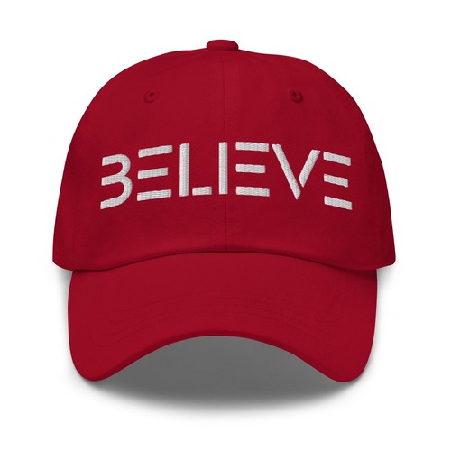 Embroidered Adjustable Baseball Cap - Believe - F/b - Picture 9 of 11
