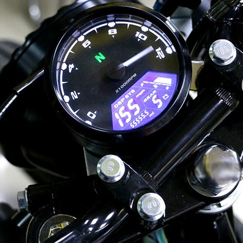 Universal Motorcycle Odometer Speedometer Tachometer 12000RPM LCD Digital Gauge - Picture 2 of 20