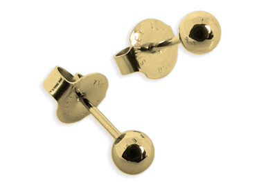 STUDEX Erstohrstecker Ohrschmuck Ohrringe Ø 3mm Edelstahl Vergoldet