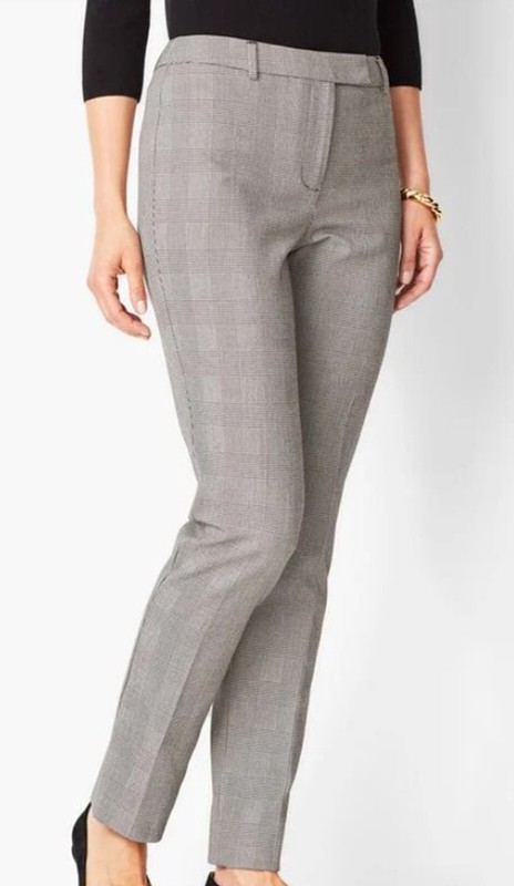 NWT TALBOTS GRAY High Waist Stretch  Straight-Leg Dress Career Pant  sz 12