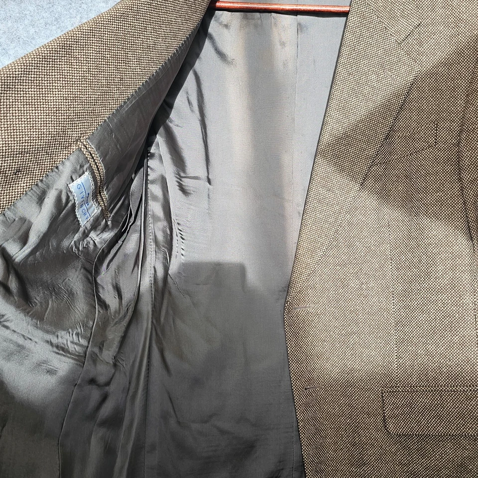 Vintage GIVENCHY Sport Coat Men 40 R Medium Tweed Micro Check Ivy Luxe Union USA - Image 2 of 4