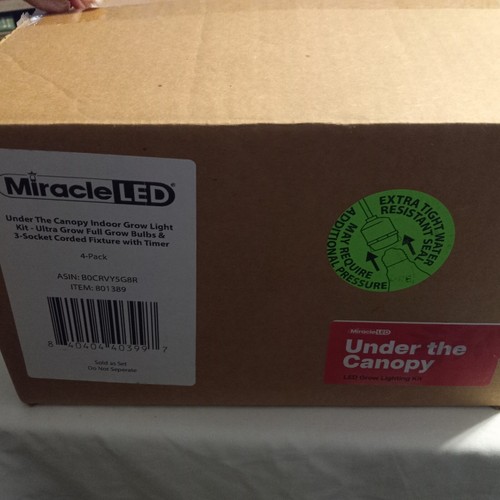 Miracle LED Kit 4-Socket 6ft Easy Grow System 12 Bulbs Red Grow Light With Timer - Picture 8 of 11