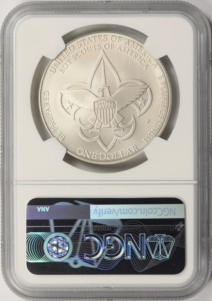 2010-P Boy Scouts Centennial Silver Dollar $1 NGC MS69 - Image 2 of 2