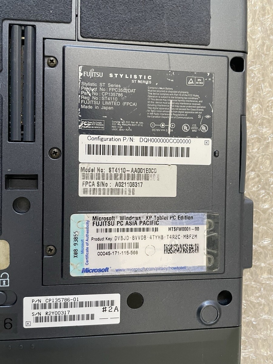 Fujitsu-Siemens Stylistic ST4110 Windows XP Tablet PC NO ADAPTER