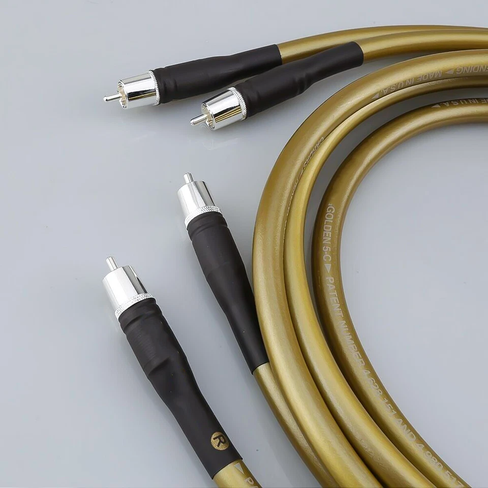 Hifi Rca Cable Silver Plated Plug OFC Pure Copper Hi-Fi Audio Cable Line Wire - Image 3 of 4