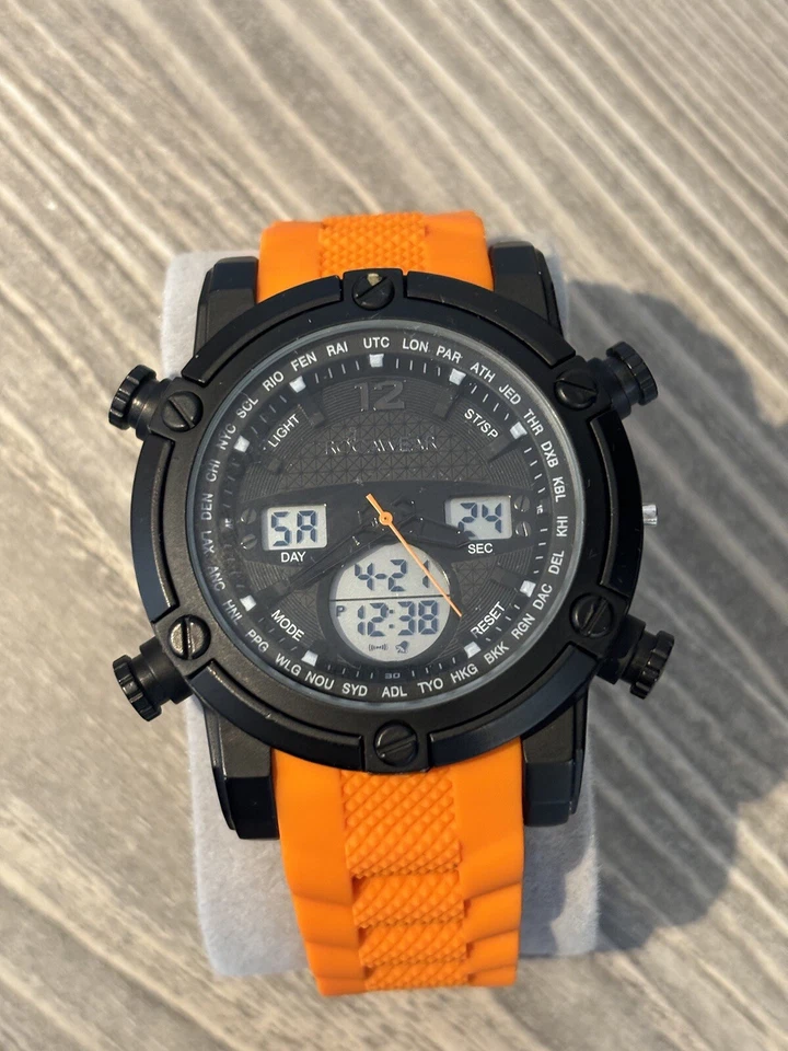 Reloj cronógrafo de cuarzo Ana-Digi de gran tamaño Rocawear para hombre - usado Foto 2 de 4