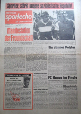 DEUTSCHES SPORTECHO 20. April 1967 Ampler Lok-Kilmarnock 1:0 Basket-WM ASK-Hansa
