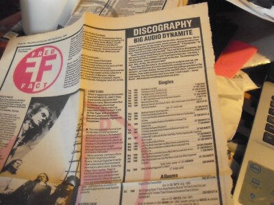 Big Audio Dynamite/Wonderstuff - NME Discography 1/2 Page Clipping - VG+