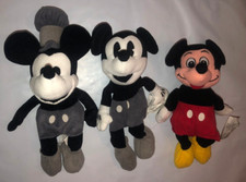 VTG LOT 3 Disney World Millennium Steamboat Willie Bean Bag Plush Mickey Mouse