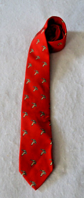 Robert Talbott Renberg's Tie Silk-Wool Red Ducks Made USA