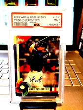 2023 Topps #11/50 WBC GLOBAL STARS Vinnie Pasquantino Auto-Blue #VP-C Mint 9