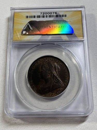 1898 Great Britain 1 Large Penny Graded MS 64 BN by ANACS - Picture 4 of 6