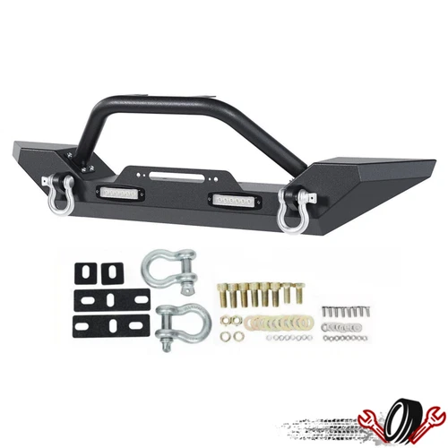 Rock Crawler Front Bumper Winch Plate w/ D-Rings For 87-06 Jeep Wrangler TJ YJ - Picture 18 of 18