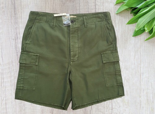 Neu mit Etikett Madewell grüne hochtaillierte Cutoff-Cargoshorts, Größe 28 - Bild 2 von 8