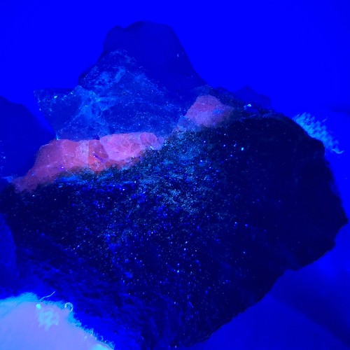 Harlekin Enhydro Amethyst, Chlorit, UV Calcit Streep Mine Gob Namibia 38*28*26mm - Bild 14 von 17