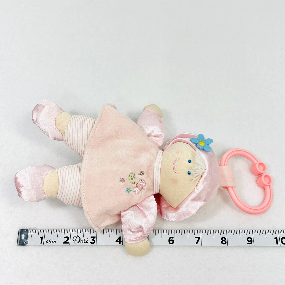 Kids Preferred Rosa Bebé Peluche 8” Clip Colgante Pies Satén Brazos Sombrero Mariposa Foto 4 de 4