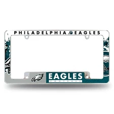 Philadelphia Eagles Chrome ALL OVER Premium License Plate Frame Cover Truck Car
