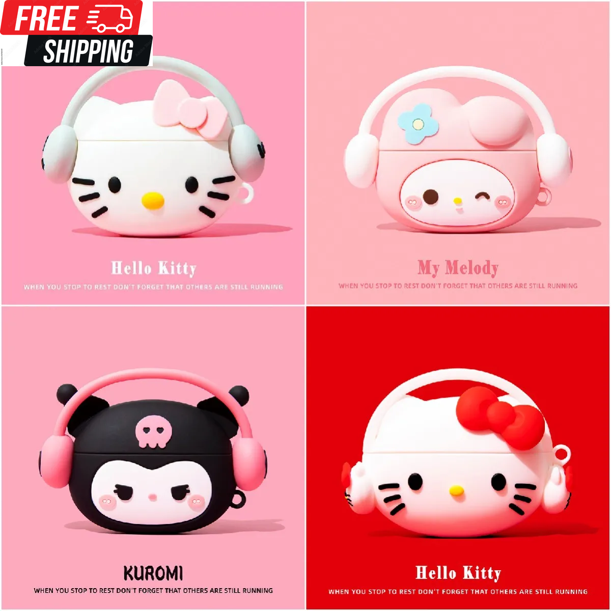 3D Cute Anime Silicone Case for Apple Airpods 1 2 3 Pro 2-image