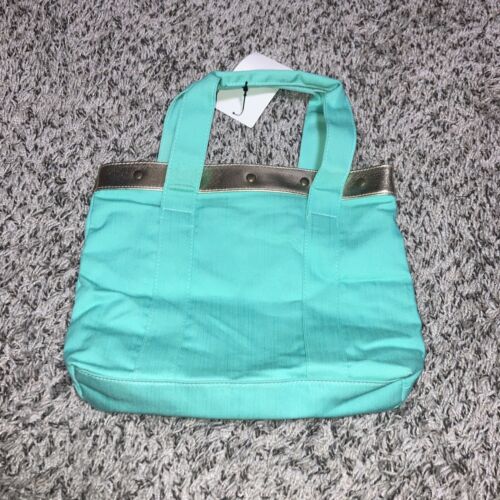 Bolso de Mano Pequeño Betsy Johnson Verde Azulado Forro de Guepardo - Imagen 2 de 4
